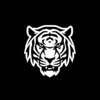 Tigre - negro y blanco aislado icono - ilustración vector