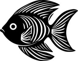 Angelfish - Black and White Isolated Icon - illustration vector