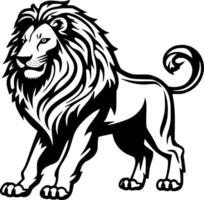 Lion, Black and White illustration vector