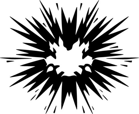 Explosion - Black and White Isolated Icon - illustration