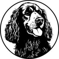 cocker spaniel, negro y blanco ilustración vector