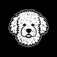 bichón frise - negro y blanco aislado icono - ilustración vector