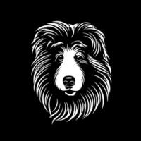 Shetland perro pastor - minimalista y plano logo - ilustración vector