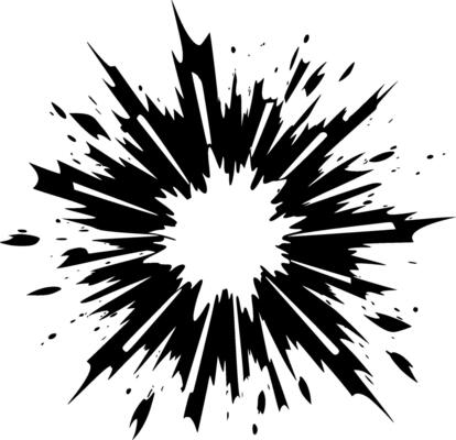 Explosion - Black and White Isolated Icon - illustration