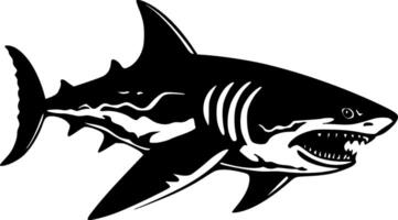 tiburón - minimalista y plano logo - ilustración vector