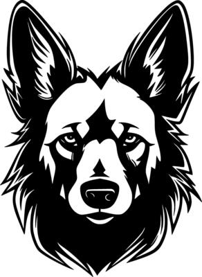 German Shepherd, Minimalist and Simple Silhouette - illustration