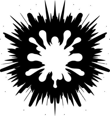 Explosion - Black and White Isolated Icon - illustration