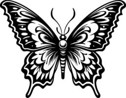 Butterfly, Black and White illustration vector