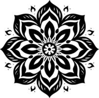 Mandala - Black and White Isolated Icon - illustration vector