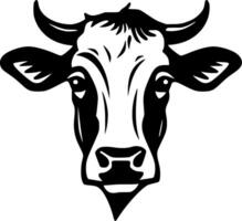 vaca - negro y blanco aislado icono - ilustración vector