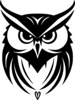 Owl - Black and White Isolated Icon - illustration vector