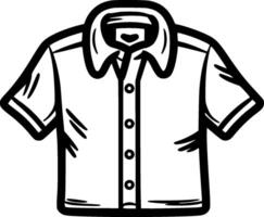 Shirt - Black and White Isolated Icon - illustration vector