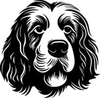 perro - negro y blanco aislado icono - ilustración vector