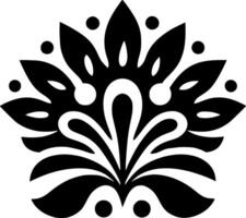 Flower - Black and White Isolated Icon - illustration vector