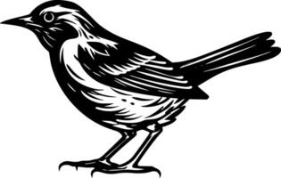 gorrión - negro y blanco aislado icono - ilustración vector