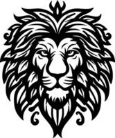 Lion, Black and White illustration vector