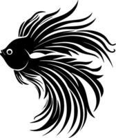 Betta Fish, Minimalist and Simple Silhouette - illustration vector