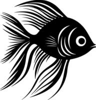 Angelfish - Black and White Isolated Icon - illustration vector