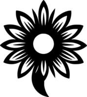 flor - negro y blanco aislado icono - ilustración vector