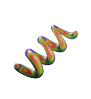 neon bright abstract 3d helix spiral object png
