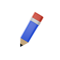 3d pencil icon with eraser png