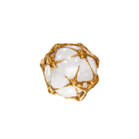 3d marbre Balle avec or abstrait engrener png