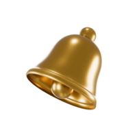 oro 3d notificación campana icono png