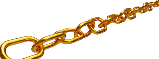 3d metallic gold chain png