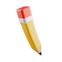 3d Bleistift Symbol mit Radiergummi png