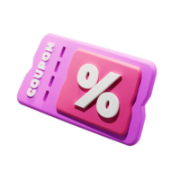 roze 3d verkoop coupon tegoedbon png