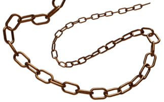 3d bronze copper chain png