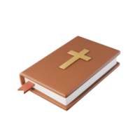 3d bibel bok ikon med bokmärke png