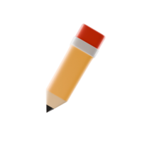 3d pencil icon with eraser png