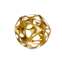 abstract 3d gold container mesh shape png