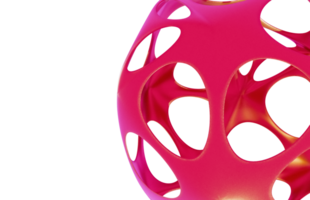 pink 3d abstract sphere mesh with holes png