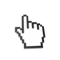 3d mano puntero cursor png