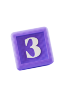 colourful numbered 3d building block cube png