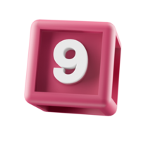 colourful numbered 3d building block cube png