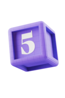 colourful numbered 3d building block cube png
