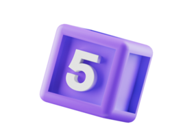 colourful numbered 3d building block cube png