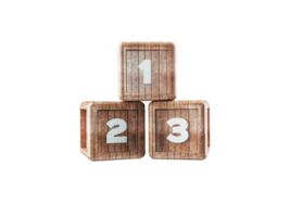 3d building block cubes with numbers png