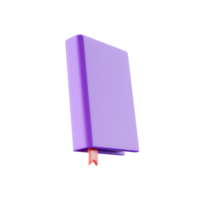 3d boek icoon met bladwijzer png