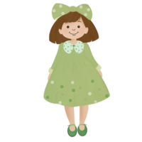 fille vert robe png