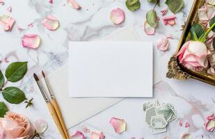 White Sheet of Paper on Table photo