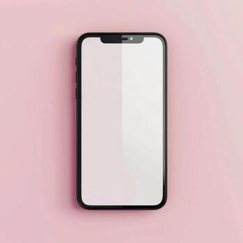 Iphone With Blank Screen on Pink Background photo