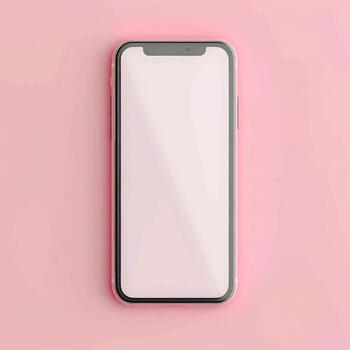 Iphone With Blank Screen on Pink Background photo