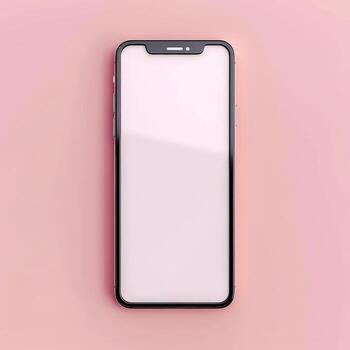 Iphone With Blank Screen on Pink Background photo