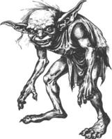 goblin images using Old engraving style vector