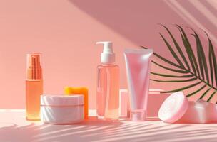 Variety of Skin Care Products on Table photo