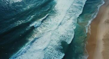 Aerial View of Beach and Ocean photo